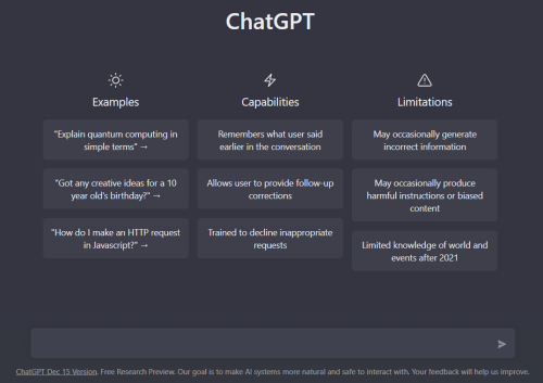 ChatGpt Yazışma Ekranı